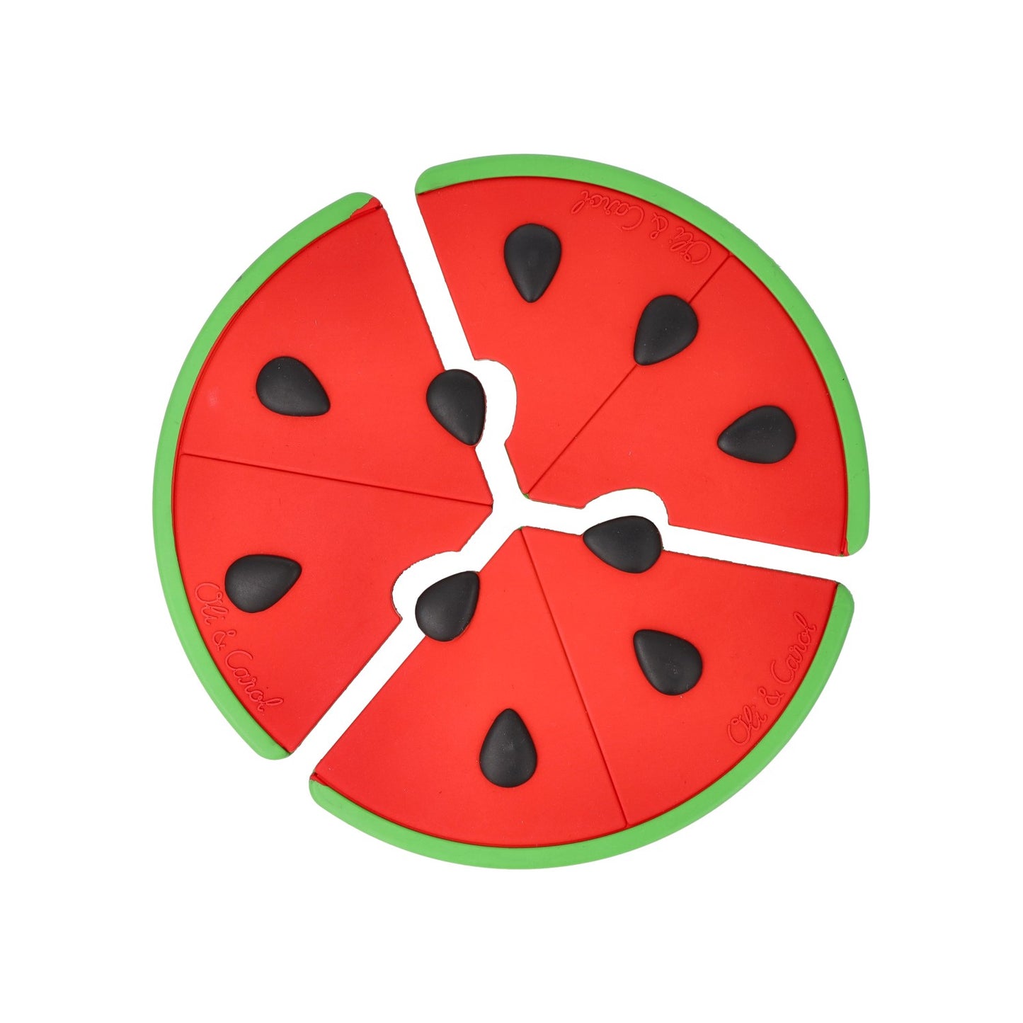 Baby Puzzle Wassermelone Pizza von Oli & Carol aus Naturkautschuk – 3 Teile auseinander - Nohna