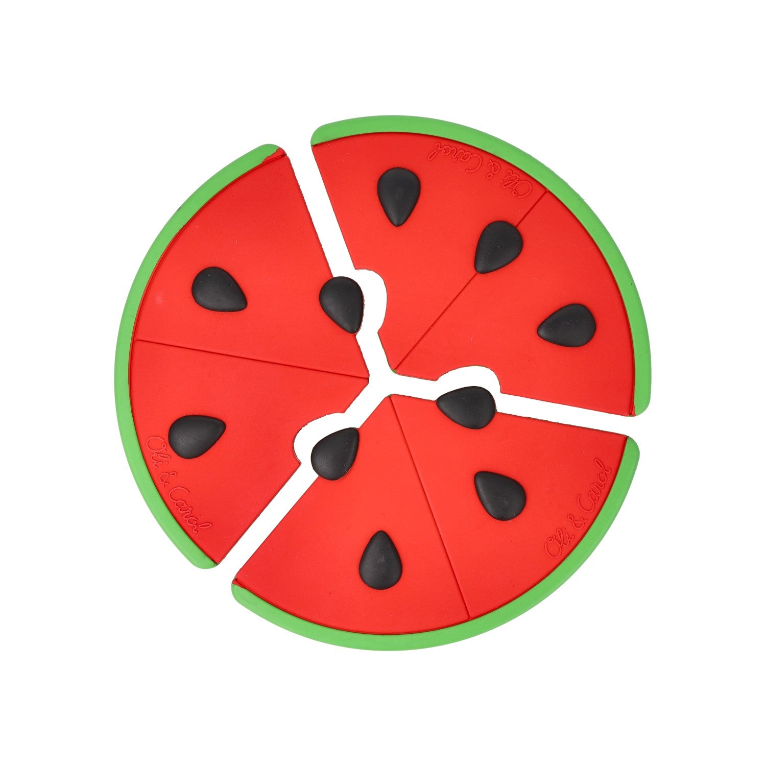 Baby Puzzle Wassermelone Pizza von Oli & Carol aus Naturkautschuk – 3 Teile auseinander - Nohna