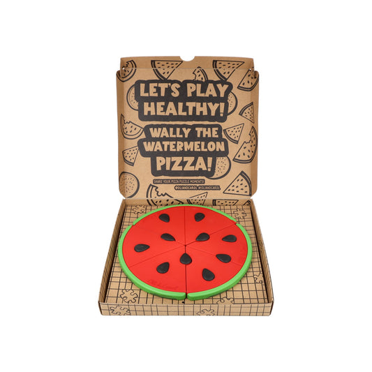 Baby Puzzle Wassermelone Pizza von Oli & Carol aus Naturkautschuk – Verpackung offen - Nohna