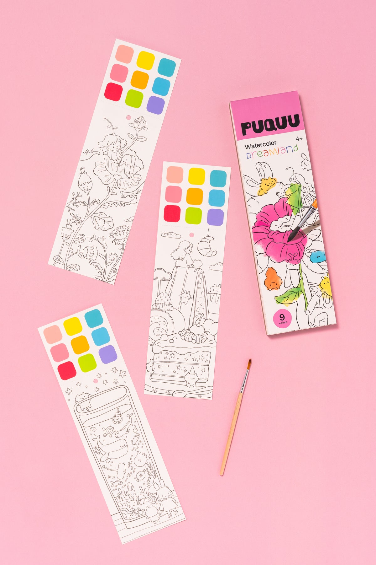 Watercolor Malbuch von puquu in Dreamland – mit Pinsel & Farben, Nohna