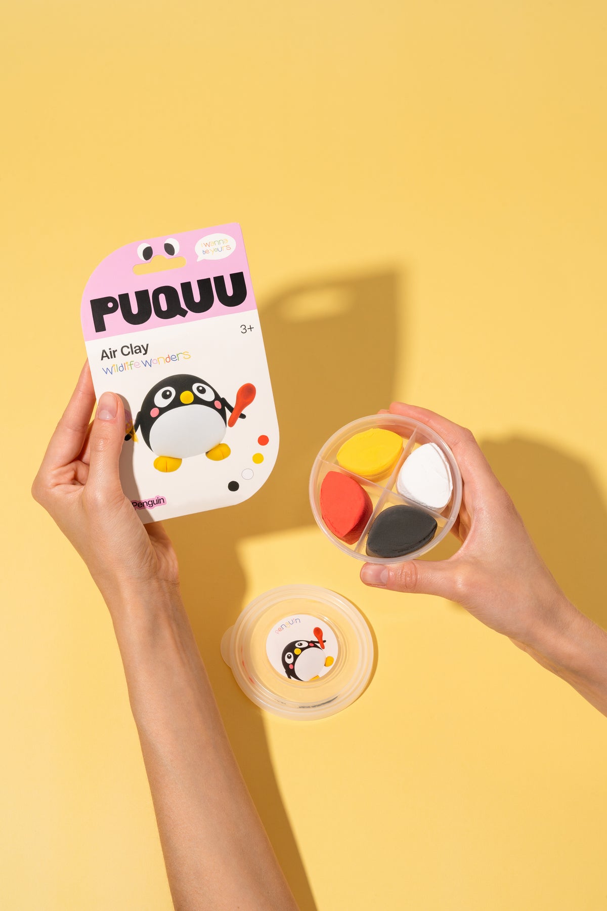 Air Clay Lufttrocknende Knete von puquu in 5 Motiven – Penguin - CE zertifiziert, Nohna