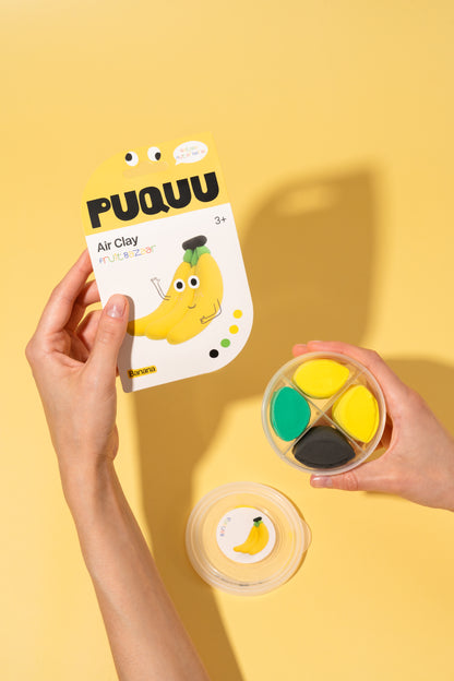 Air Clay Lufttrocknende Knete von puquu in 5 Motiven – Banana - CE zertifiziert, Nohna