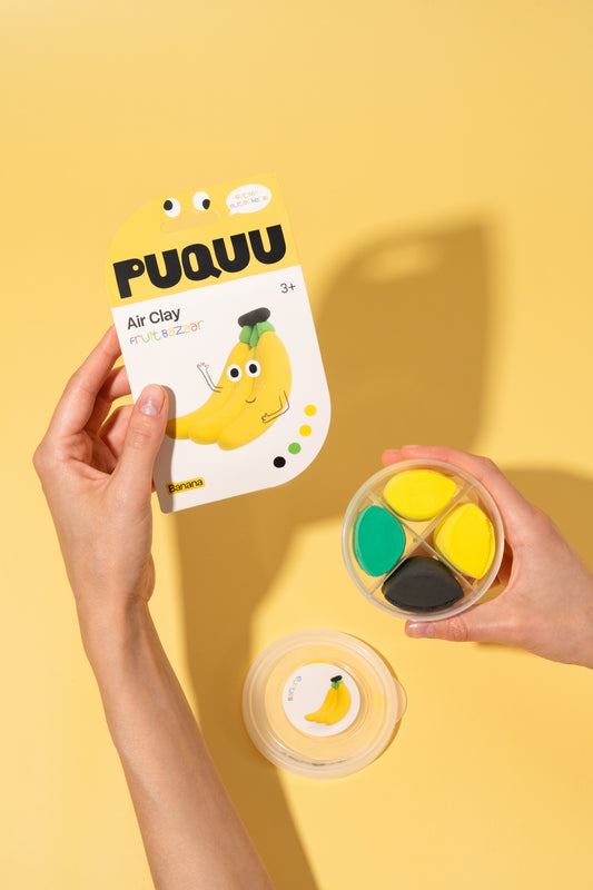 Air Clay Lufttrocknende Knete von puquu in 5 Motiven – Banana - CE zertifiziert, Nohna