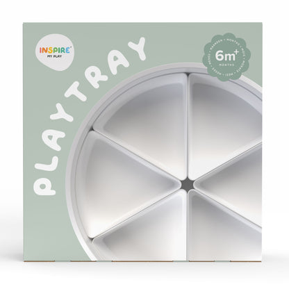 Sensorik Spielwanne PlayTRAY als Matschtisch-Ersatz für Kinder ab 6 Monaten – Verpackung Frontansicht -Nohna
