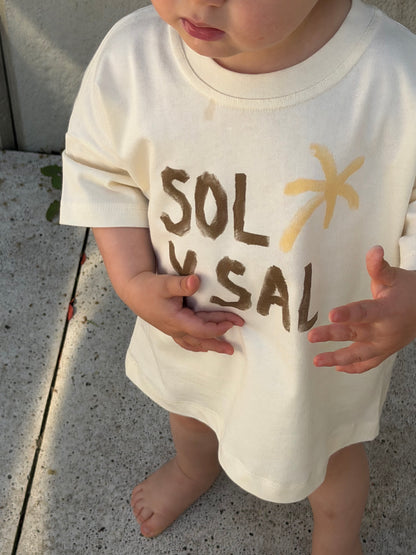 SOL Y SAL Shirt Unisex in Sun Cream mit Prints – Frontansicht - Nohna