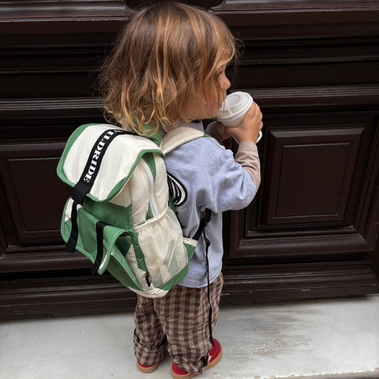 Kinder Rucksack Grafisch Grün von Wildride aus recyceltem Material – Jungs - Nohna