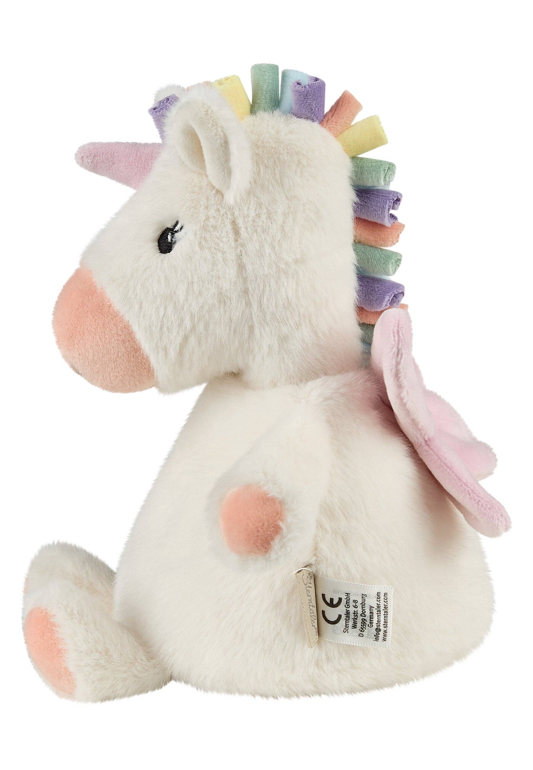 Kuscheltier Einhorn Elli in Weiß/Rosa von Sterntaler - Seitenansicht – Nohna
