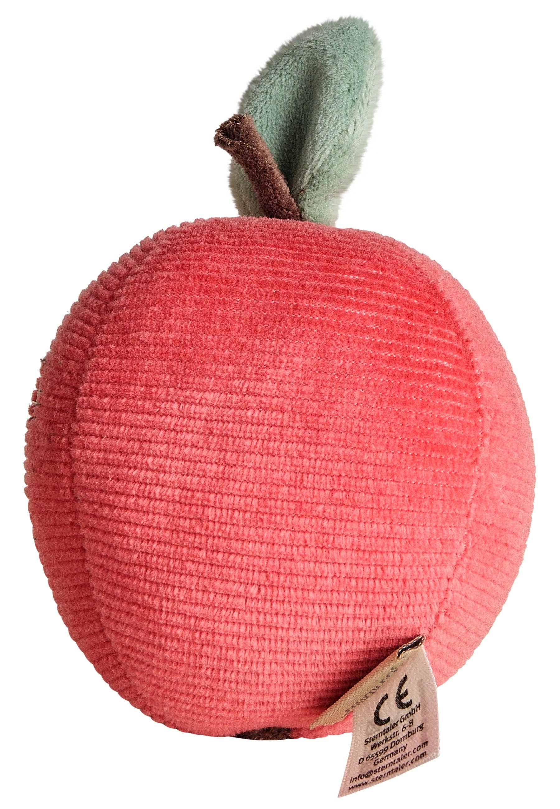 Kuscheltier Apfel in Rot/Grün von Sterntaler – 9 cm - Rückansicht - Nohna