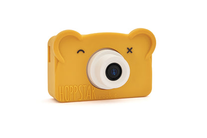 Kinderkamera Hoppstar Rookie in Honey – mit Silikonhülle, Seitenansicht, Nohna